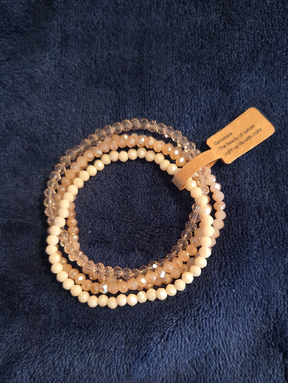 Stacked Beaded Stretch Bracelet Set - Neutral Tones